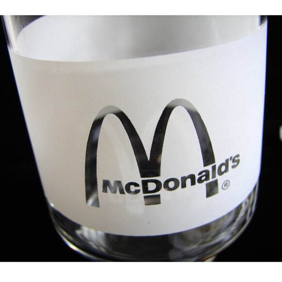 Vtg McDonalds Drink/Juice GLASS, Arch Logo, Frosted & Clear Glass + Stir Sticks - Picture 7 of 7